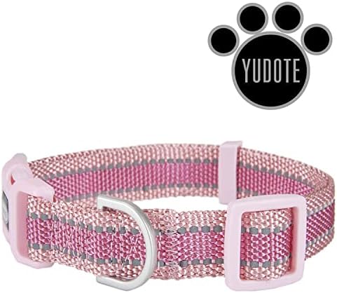 Colarinho de cachorro reflexivo de Yudote, colares de cães de nylon clássicos ajustáveis ​​para cães pequenos e filhotes