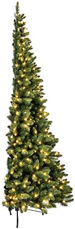 Vickerman 5,5 'x 37 Chapel Pine Artificial Christmas Half, Luzes LED de Dura Branca quentes