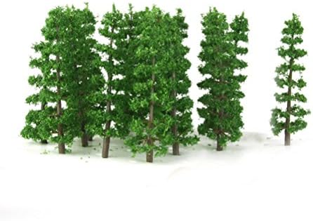 Veemon Crafts 20pcs 1: 100 Árvores de plástico modelo de trem de trens Decoração verde