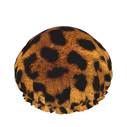 Mulheres reutilizáveis ​​hem de cabelo de cabelo estriado animal leopardo pele chita dupla camadas dupla impermeabilizada