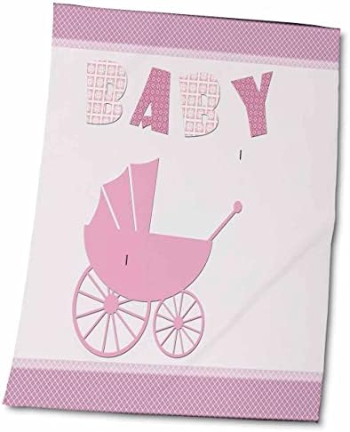 3drose fofo rosa bebê buggy com bebê em lindos padrões rosa - toalhas