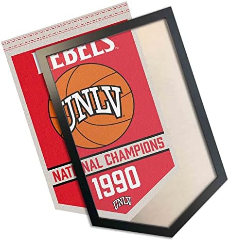 Banner de campeões nacionais de basquete UNLV e quadro de banner de madeira