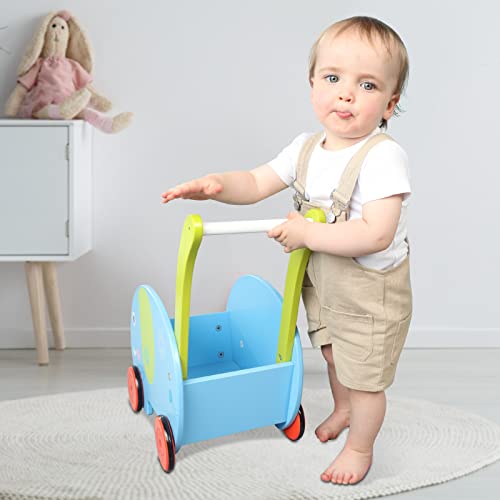 Labebe - Baby Learning Walker Toy 4 Wheels Blue, carrinho de push/pull kid/pux