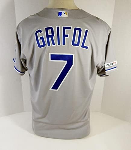 2019 Kansas City Royals Pedro Grifol #7 Jogo emitido Grey Jersey 150 Patch 48 62 - Jogo usou camisas da MLB usadas