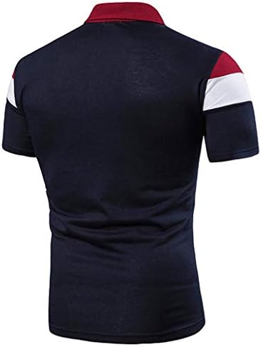 XXBR Camisas pólo de retalhos para masculino Plus Size, 2021 Summer Turn-tone Business Style Business Casual Tee Tops