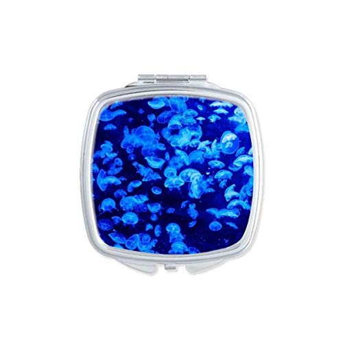Blue Science Nature Wellyfish Ocean Picture Mirror Portátil Compact Pocket Maquia
