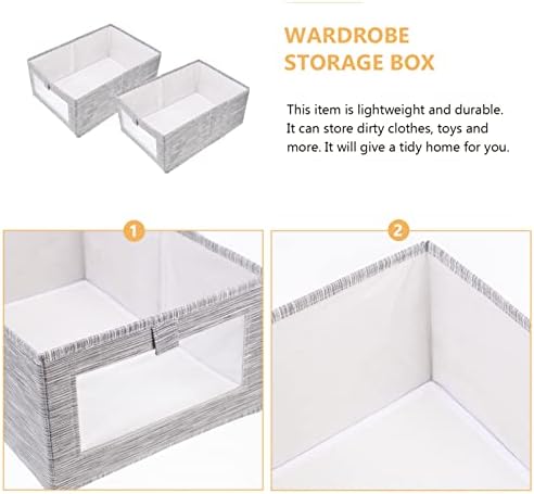 Cabilock Bin Storage Organizer 2pcs Cubos de armazenamento de tecido dobrável caixas de armazenamento decorativo com janela para organizar o berçário de prateleira armário de brinquedos banheiros cestas de armazenamento de prateleira