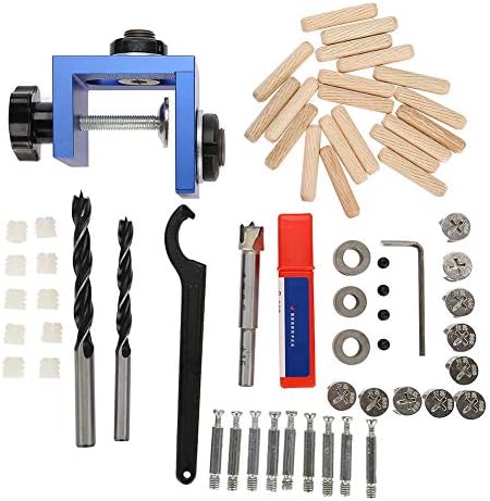 Fdit Wood Powel Hole Drilling Guide Jig Kit de carpintaria Ferramenta de posicionador de carpintaria com cortador de buraco kit de