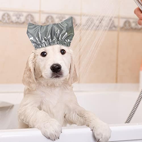 Treonca Cachorro Tarda de banho Tampa de banho Hat de chuveiro impermeabilizada 3 Pacote de pacote Capas de cão de