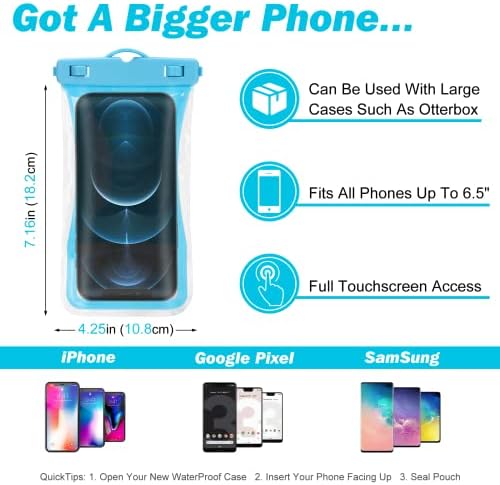 Urbanx Universal Wateroperme Poupes Bolsa Caso de celular de bolsa seca projetada para Yezz Go 1 para todos os outros smartphones