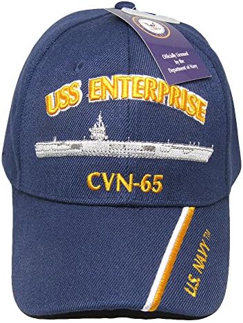 Aes USS Enterprise Battle Ship Cruiser Cyn - 65 EUA Militar dos EUA USN Bordado Cap Hat
