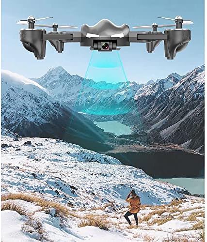 Drone qaqqvq com câmera HD 1080p para iniciantes, vídeo WiFi FPV, drone dobrável, modo de retenção de altitude, RTF uma
