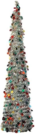 Glitter Decor Tinsel Tree de Natal: Tinsel Christmas Tree Collapsível Lantejas de Natal Árvore de Natal Árvores de Natal Colapsível