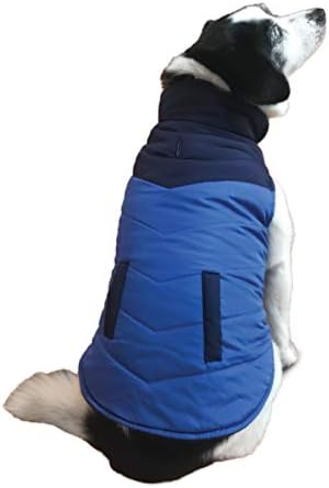 Moda Pet Color Block Puffer Dog Casat Blue Extra grande