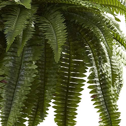 Quase natural 6788 duplo gigante de Boston Fern Hanging Basket, verde