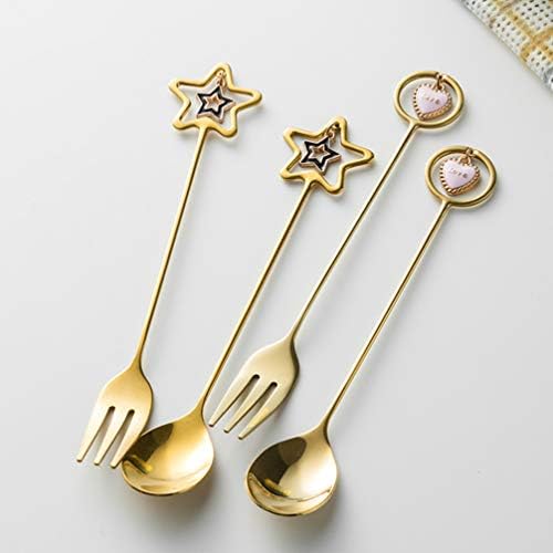 Hemoton Mini Spoon 6pcs conjunto de talheres de ouro