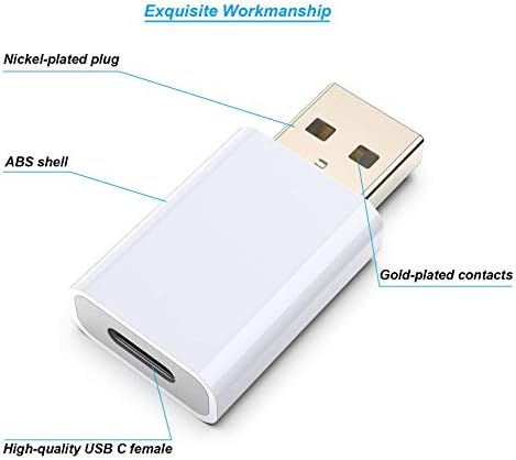 USB C fêmea para USB Um adaptador masculino, compatível com o Apple Magsafe Watch 7/8 para plugue de parede USB, tipo