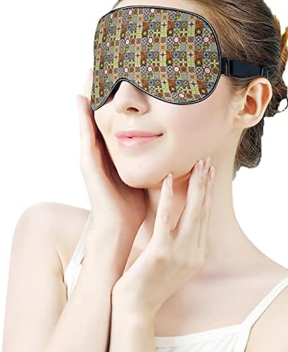 Marrocos Padrão étnico Sleeping Blackfold Mask fofo olho capa engraçada com cinta ajustável para homens homens