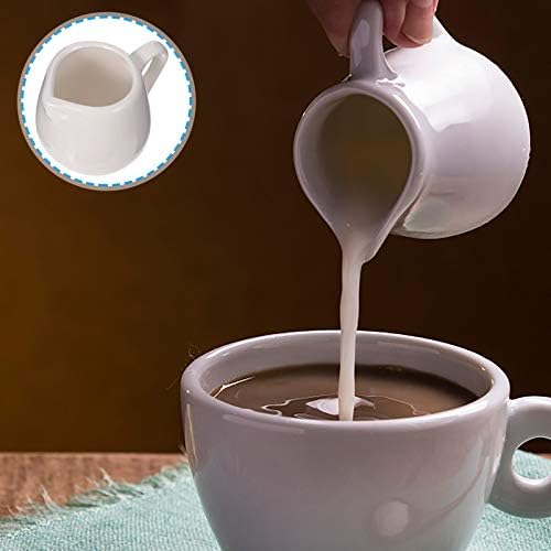 Hemoton Creamer Creamer Mini Crepador de leite de café com alça com alça de porcelana Serviço de molho de molho jarro cremor de leite jarro de molho de tigela de molho de molho de barco túmulo de bote