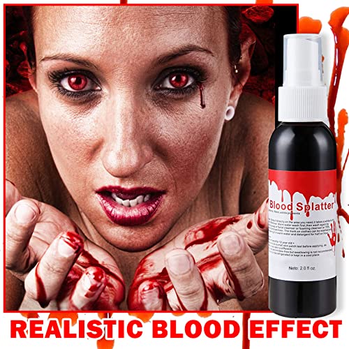 Spray de maquiagem de sangue falso, maquiagem SFX de Hallowen sangue falso, zumbi, vampiro e monstro vestido cosplay 2,1oz-sangue