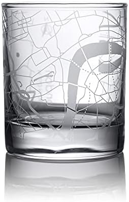 London City Map Whisky Glass, presente único, 10,5 oz