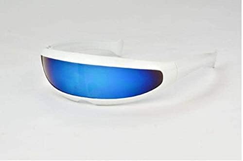 Óculos de sol futuristas de novidade da JDD Costura de óculos monobloco, azul