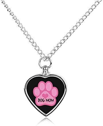 Cachorro mamãe parte de pet hart urna colar jóia memorial jóia pingente de cremação para as cinzas de cães de gato