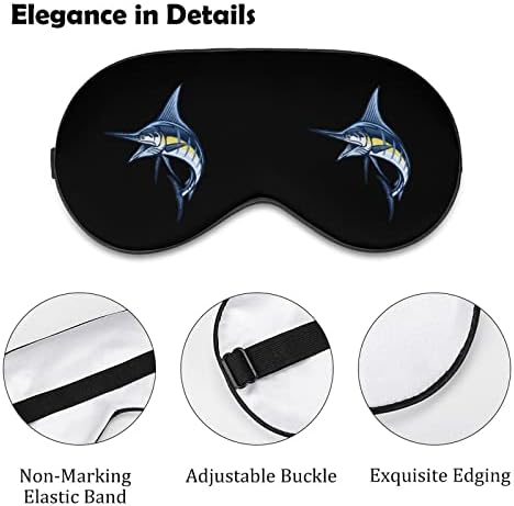 Marlin peixe máscara de olho macio sombreamento máscara de sono conforto de venda de venda com cinta ajustável elástica