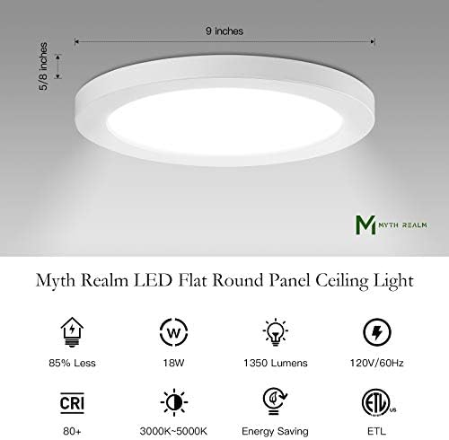 Mito Realm LED LIVRA DE MONTAGEM LUPTURS DE TETO DE 4 TAMANHA DIMMÁVEL Ajustável 3 Temperaturas de cores 3000/4000/5000K, design