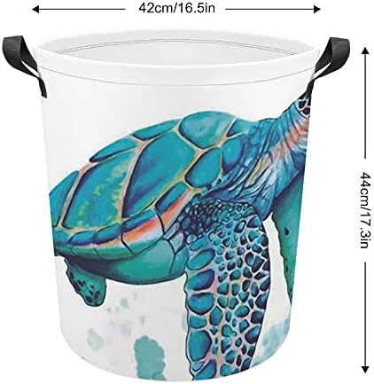 Cesta de lavanderia de Foduoduo cesto de tartaruga marinha criativa para lavanderia com alças cesto de roupa suja de roupas dobráveis