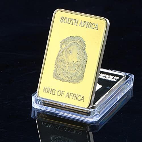 Sul -africano leão comemorativo Coin Coin Square Elk Coin Mirror Holder AMATEUR Coleção Crafts Ofim de Decoração da