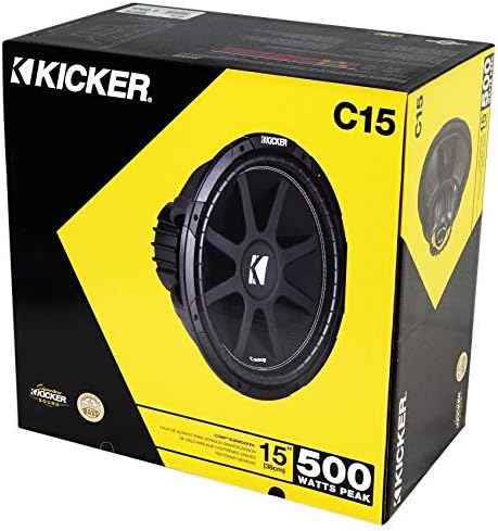 Kicker 43C154 Comp 15 500 Watt Subwoofer+amplificador+kit de amplificador+sub -caixa selada