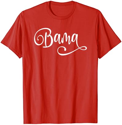 Bama White Fancy Script Alabama T-shirt
