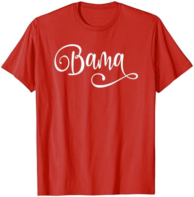 Bama White Fancy Script Alabama T-shirt