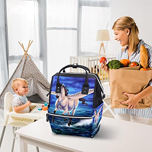 Mochila de fraldas de pegasus mochila mamãe de grande capacidade Bolsa de enfermagem de bolsa de enfermagem para cuidados com o bebê