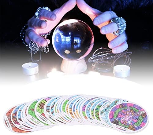 78pcs Round Tarot Cards, Tarot decks para iniciantes para iniciantes sorte informando ferramentas de adivinhação vintage para todos os níveis de habilidade