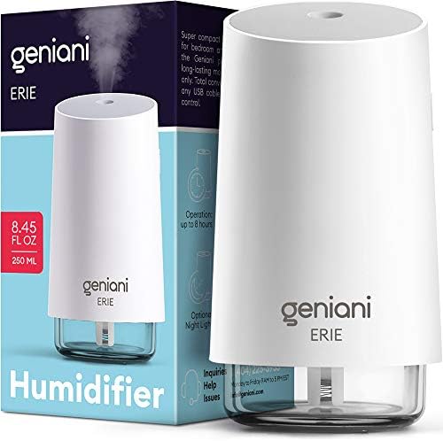 Geniani Top preenchimento Huron umidificador 4L Black e Mini Cool Mist Erie umidificador branco 250 ml