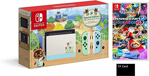 Novo pacote de jogos de férias de luxo: Animal Crossing-New Horizons Special Edition + Mario Kart 8 Deluxe Game e T.F. Cartão