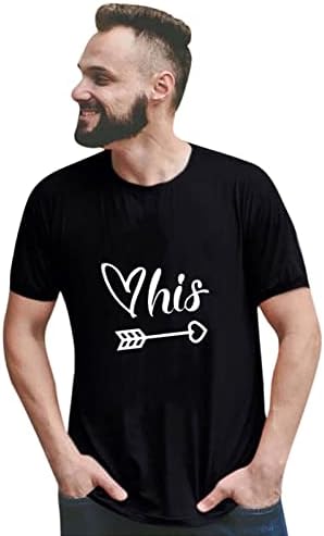 Camiseta combinando do Dia dos Namorados para homens homens lábios amam coração gnomo impressão de manga curta camiseta o-shirt marido