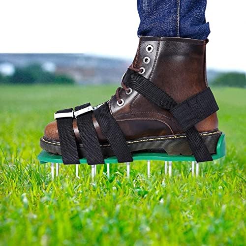 伟 祥 Sapatos de aerador de gramado, com design de cinta atualizado e sandálias de cano pesado de fivela de metal que não