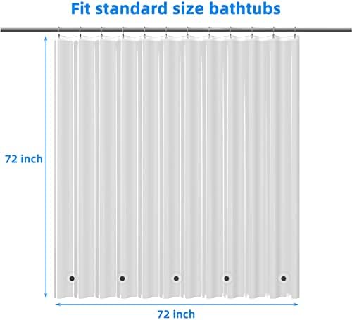 Anyev Clear Chuvent Curtain Liner com 5 ímãs - 72 x 72 Peva 8g Plástico pesado Plástico Banheiro Curta