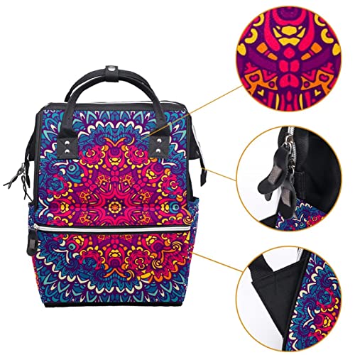 Abstrato étnico colorido mandola fralda sacolas mochila mamãe mochila de grande capacidade bolsa de enfermagem bolsa de viagem