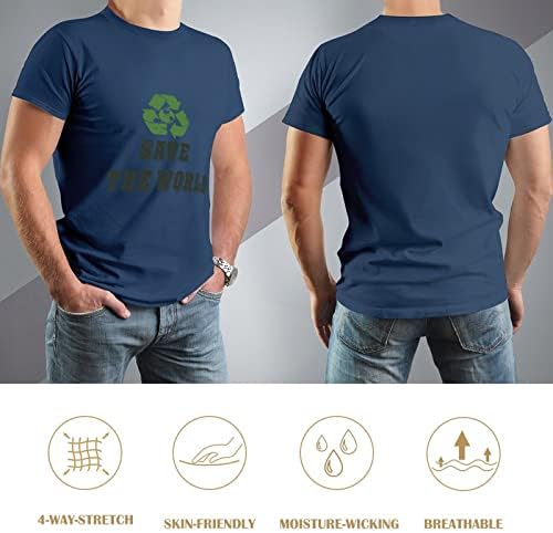 Salve as camisetas de algodão masculino do mundo camisetas gráficas de cola de pescoço de manga curta de manga curta