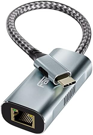 2.5g USB C Adaptador Ethernet, Fairikabe USB Tipo C A adaptador de rede LAN Gigabit Compatível com Thunderbolt 3, para Mac,