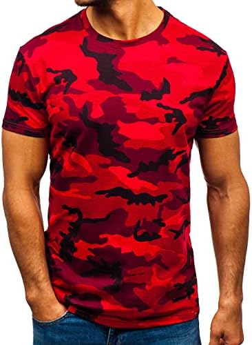 Camuflagem de camuflagem masculina esportes de fitness de manga curta Camufeca militar de camuflagem vintage camisa