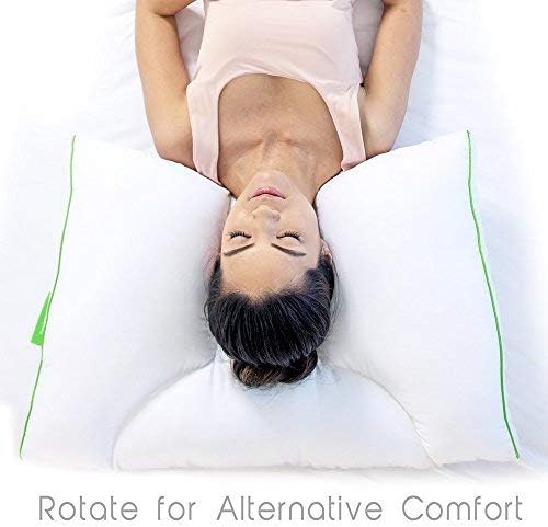 Sleep Yoga Dual Posição Design do pescoço, travesseiro cervical hipoalergênico e ergonomicamente projetado para ajudar a melhorar a postura, flexibilidade e qualidade do sono, macio, macio, branco