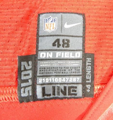 2015 San Francisco 49ers Joe Looney 78 Jogo emitido Red Jersey 48 DP28465 - Jerseys de jogo NFL não assinado usada