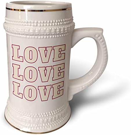 3drose Mary Aikeen- Love Quotes - Texto de amor, amor, amor - 22oz de caneca