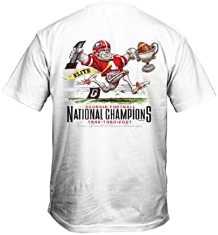 Novo World Graphics NCAA Universidade da Geórgia 2021 Campeonato Nacional Davis Adultos Unissex Camiseta de Manga Curta, White-4xl