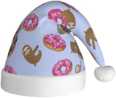 Mistho preguiçosa com donuts doces chapéu de natal chapéu de férias de Natal para adultos Material de pelúcia leve e acolhedores
